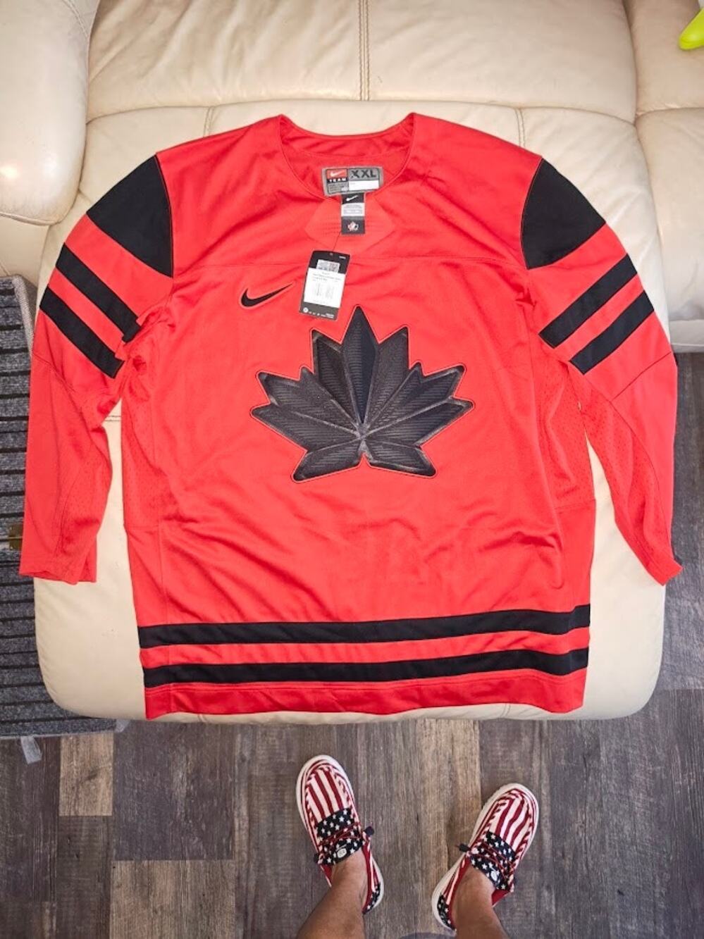 New with tags Nike Team Canada men’s replica hockey jersey in University Red